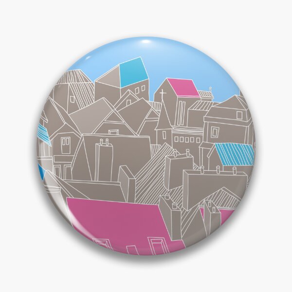 Item preview, City Rooftops in Pink and Blue – Minimal Line Art designed and sold by dearjunie.