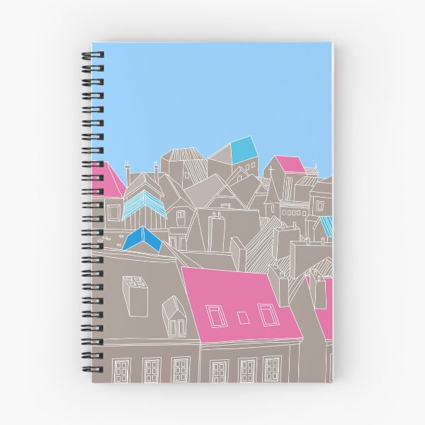 Item preview, City Rooftops in Pink and Blue – Minimal Line Art designed and sold by dearjunie.