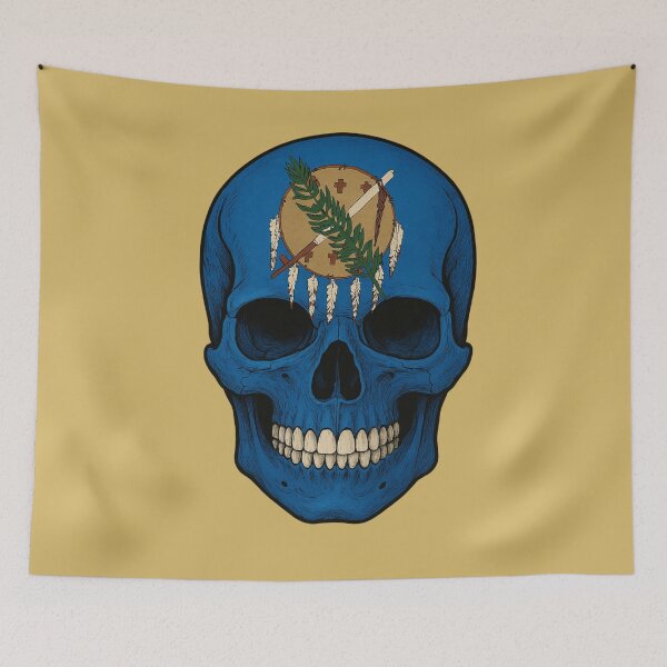 Item preview, Oklahoma Flag Skull designed and sold by WilAugusta.