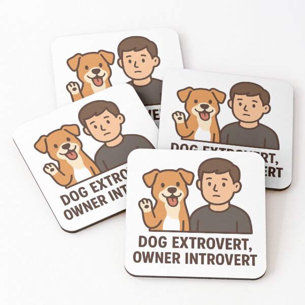 Item preview, Extrovert Dog Introvert Owner Funny Sticker designed and sold by LaserKey.
