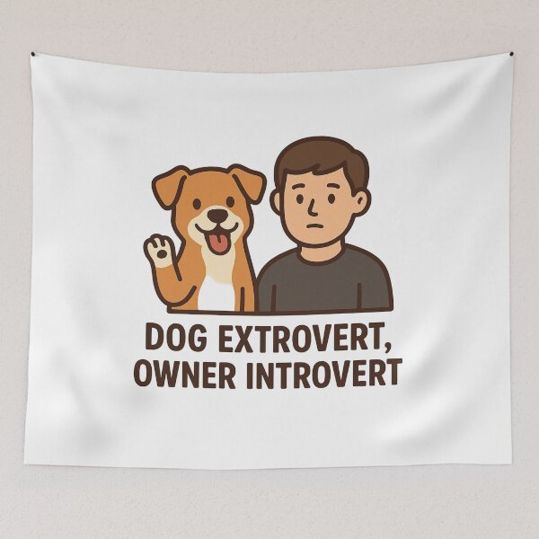 Item preview, Extrovert Dog Introvert Owner Funny Sticker designed and sold by LaserKey.