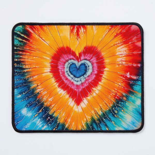 Artikelvorschau, Retro buntes herzförmiges Tie-Dye-Muster Frieden und Liebe entworfen und verkauft von CattlettArt.