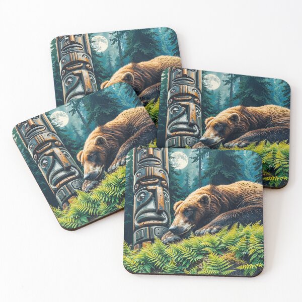 Item preview, Resting Grizzly Bear and Totem designed and sold by Skye Ryan-Evans.