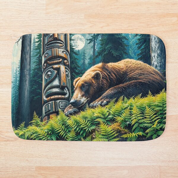 Item preview, Resting Grizzly Bear and Totem designed and sold by Skye Ryan-Evans.