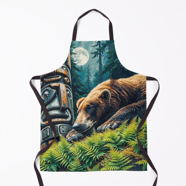 Artikelvorschau, Ruhender Grizzlybär und Totem entworfen und verkauft von Skye Ryan-Evans.