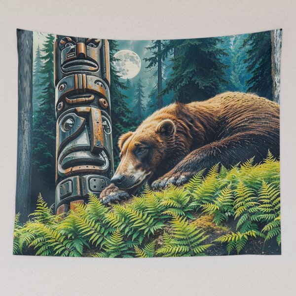Item preview, Resting Grizzly Bear and Totem designed and sold by Skye Ryan-Evans.