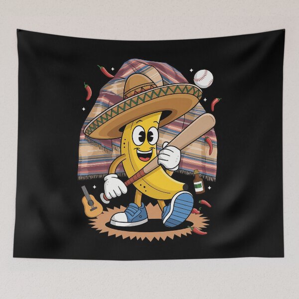 Item preview, Mexican Banana Playing Baseball Funny designed and sold by savrmiller.