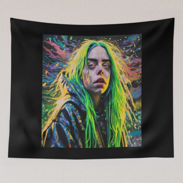 Item preview, "Neon Explosion: Billie Eilish in the Urban Night" designed and sold by Artisticanvas.