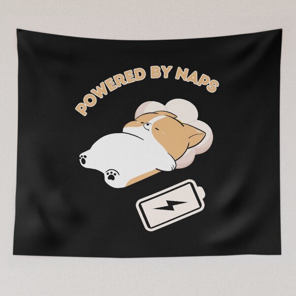 Item preview, Sleepy Corgi: Powered by Naps designed and sold by LongHaulHumor.