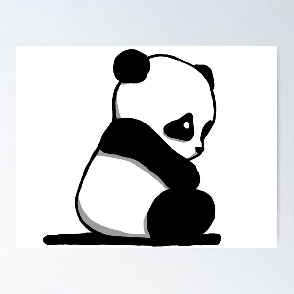 Imagem De Pessoa Triste - Panda Black And White Drawing - Free Transparent  PNG Clipart Images Download