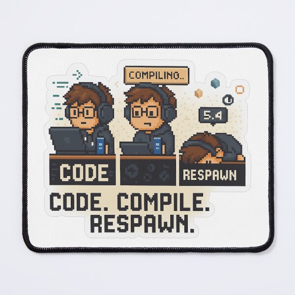 Item preview, Code Compile Respawn Pixel Art Design designed and sold by Nebulous-.