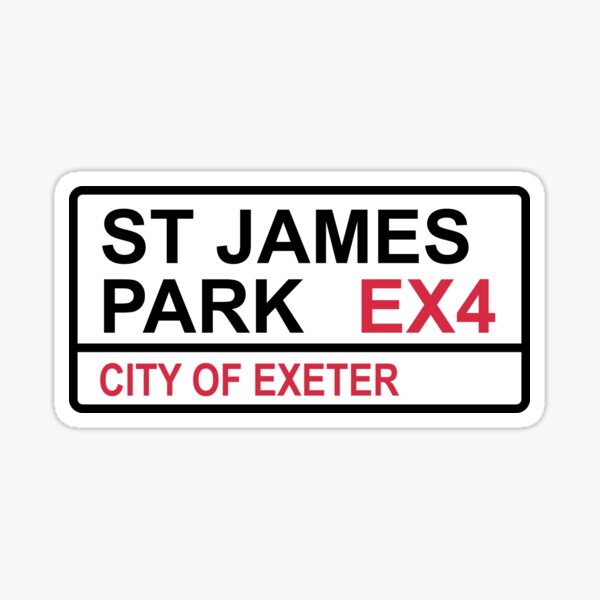 Item preview, Exeter City St James Park Iconic Street Sign designed and sold by DelfDesign.