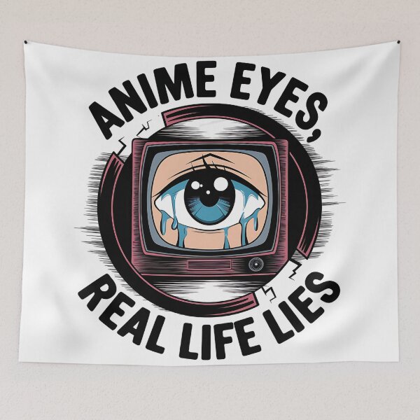 Item preview, Anime Eyes, Real Life Lies – Retro Otaku Vibe designed and sold by Evolved Ape.