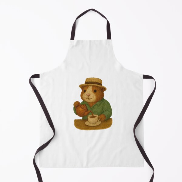 Item preview, Chill Guinea Pig at Café – Embroidered Illustration designed and sold by #Adulting Central.