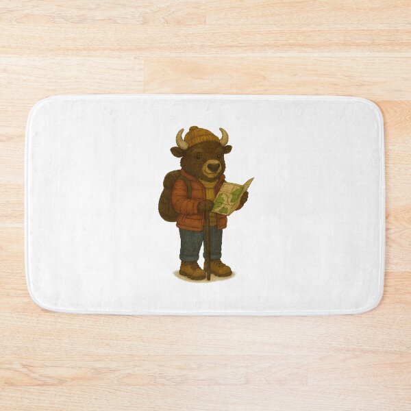Item preview, Buffalo Explorer with Map – Embroidery Travel Art designed and sold by #Adulting Central.