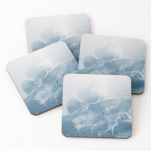 Item preview, Blue, White and Grey Abstract, Watercolor Art Print By Synplus designed and sold by synplus.