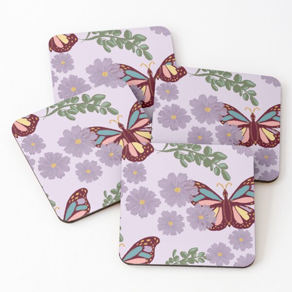 Item preview, Butterfly seamless floral pattern on purple designed and sold by Ammi77.