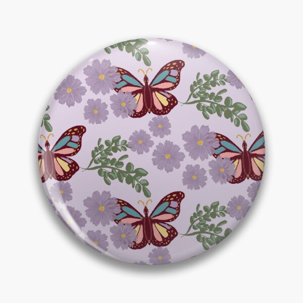 Item preview, Butterfly seamless floral pattern on purple designed and sold by Ammi77.