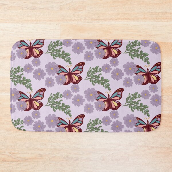 Item preview, Butterfly seamless floral pattern on purple designed and sold by Ammi77.