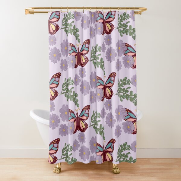 Item preview, Butterfly seamless floral pattern on purple designed and sold by Ammi77.