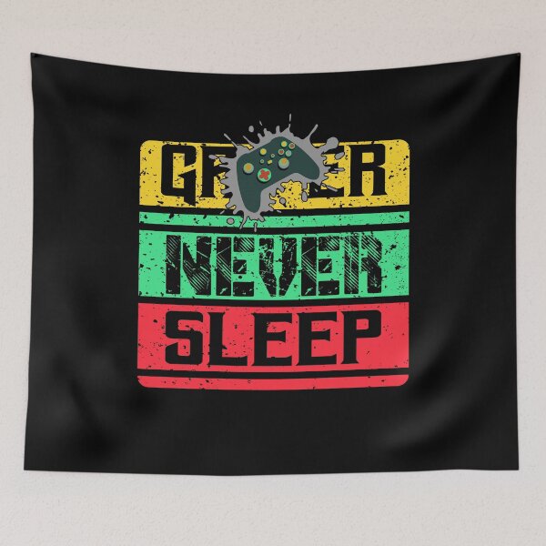 Item preview, Gamer Never Sleeps Classic Retro Gamer Art designed and sold by Back2Collage.