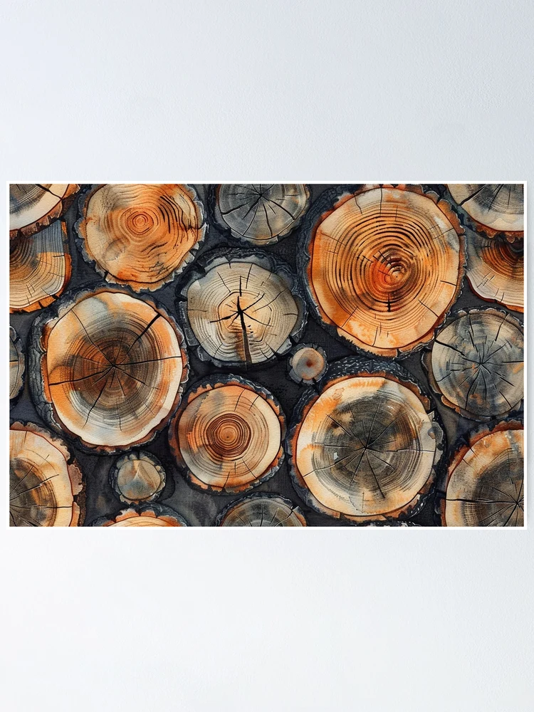 Thumbnail 1 of 3, Poster, Rustic Tree Ring Texture designed and sold by NTGUILTY.