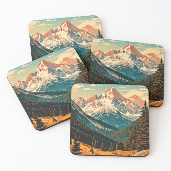 Item preview, Vintage 1950's style retro travel poster for the Rocky Mountains Colorado designed and sold by CattlettArt.