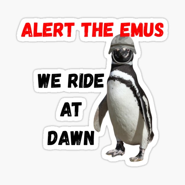 Item preview, Alert the Emus, Penguin Warrior designed and sold by Linklandiya.