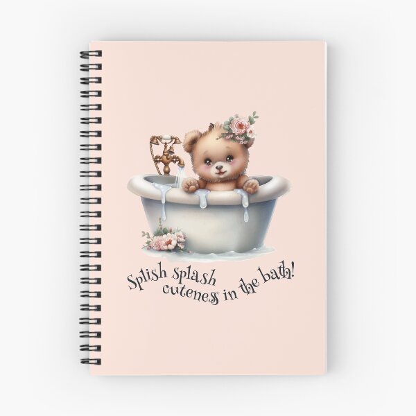 Item preview, Splish Splash, cuteness in the bath! – Cute Floral Baby Bear Animal Bath Time Art designed and sold by Art of Ngu.