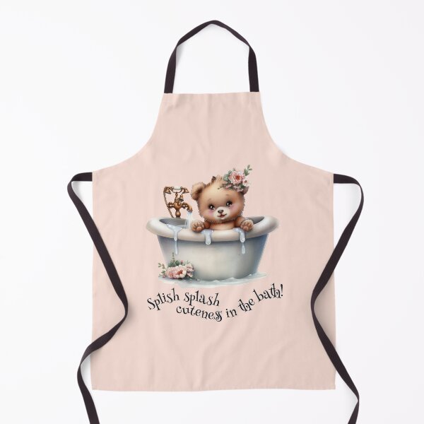 Item preview, Splish Splash, cuteness in the bath! – Cute Floral Baby Bear Animal Bath Time Art designed and sold by Art of Ngu.