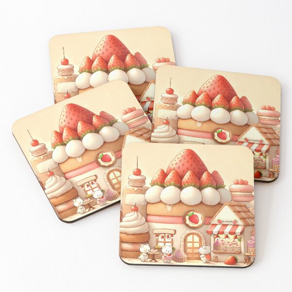 Item preview, Strawberry Bear Bakery – Kawaii Dessert House Art designed and sold by dearjunie.