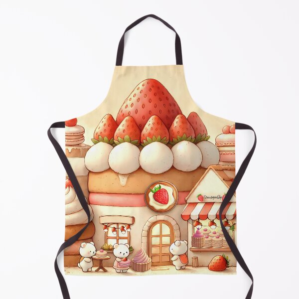 Item preview, Strawberry Bear Bakery – Kawaii Dessert House Art designed and sold by dearjunie.