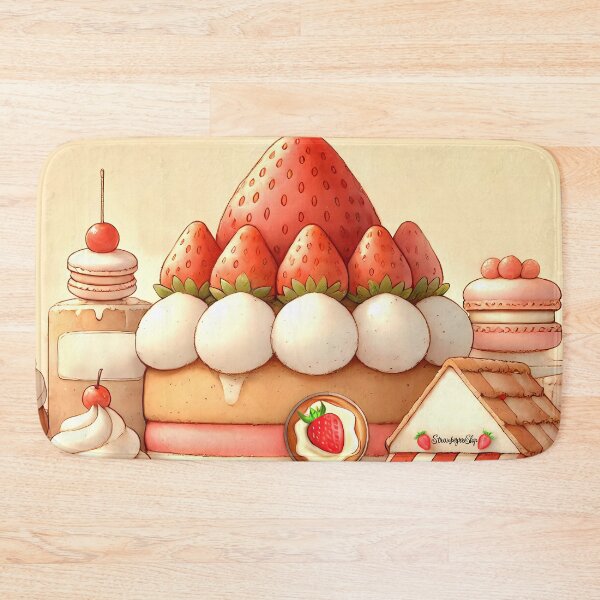 Item preview, Strawberry Bear Bakery – Kawaii Dessert House Art designed and sold by dearjunie.