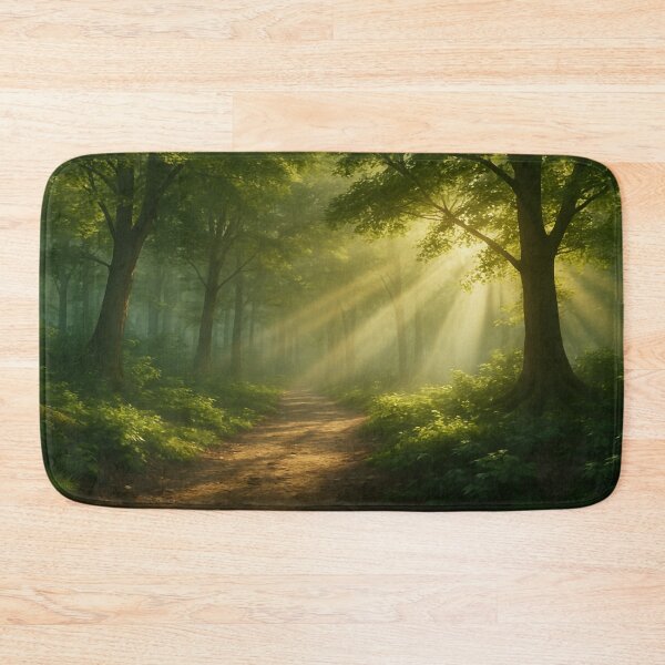 Item preview, Golden Sunlight on Serene Forest Path  designed and sold by kayodeDesign.