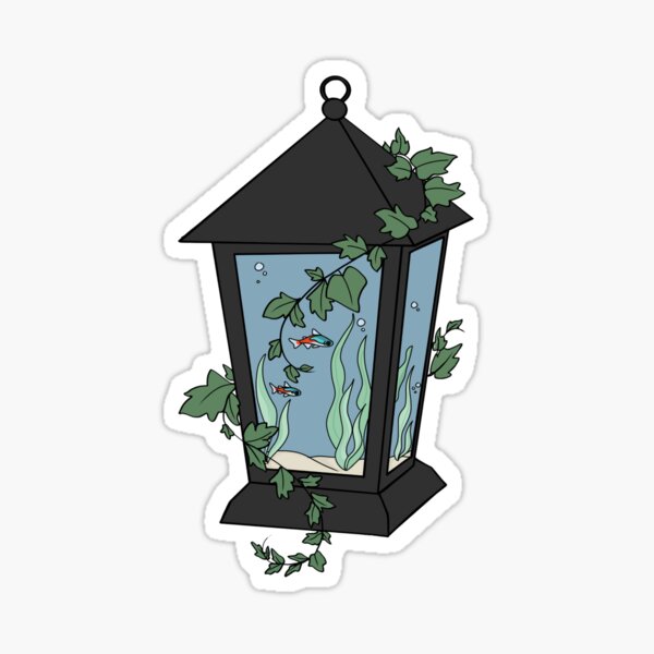 Vista previa del artículo con la obra «Pecera con linterna», diseñado y vendido por toastycatnap.