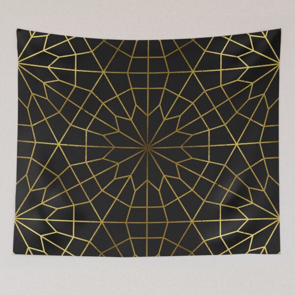 Item preview, Art Deco Golden And Black Floral Ombre Pattern designed and sold by DEC02.