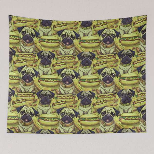 Item preview, Pugs and Hotdogs  designed and sold by Flower Magic .