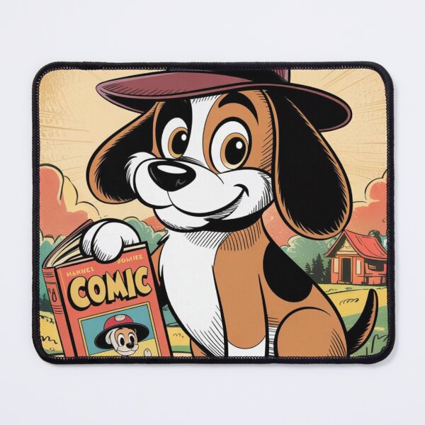 Item preview, Comic Dog Adventure – Retro Cartoon Style Puppy with Comic Book designed and sold by Beemyguest.