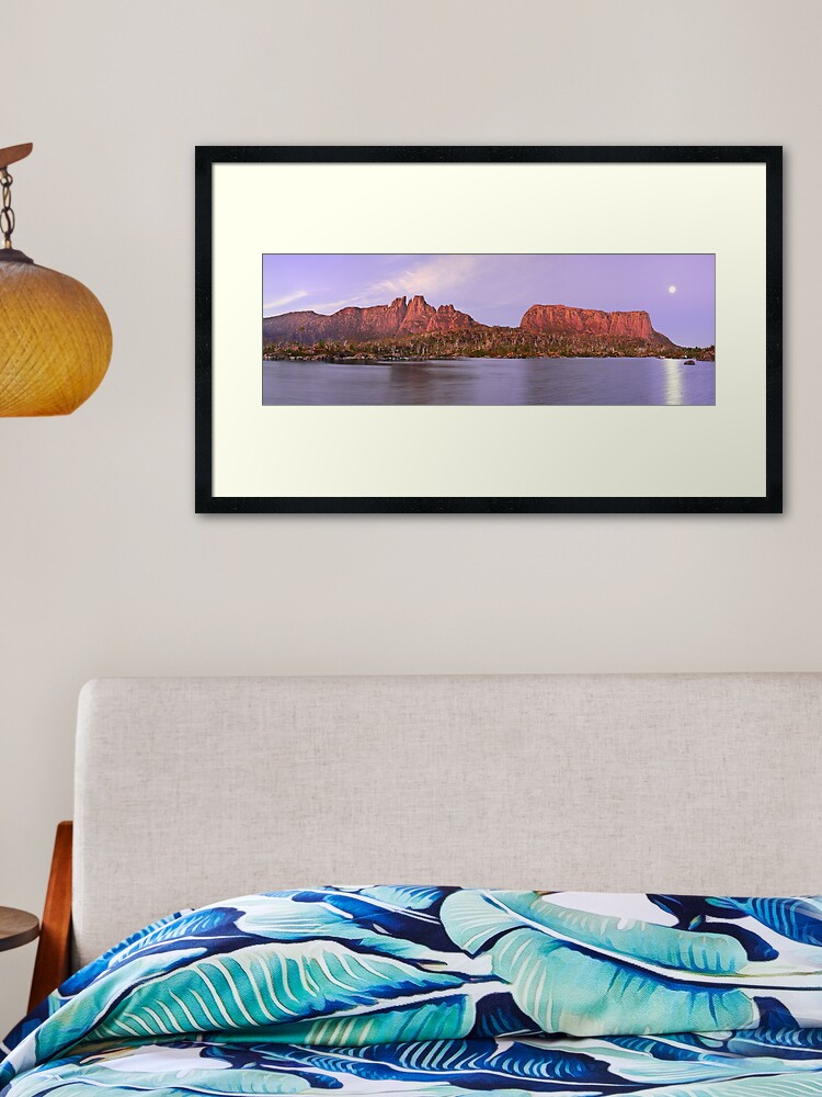 Thumbnail 2 of 7, Framed Art Print, Labyrinth Moonrise, Lake St Clair National Park, Tasmania designed and sold by Chockstone.