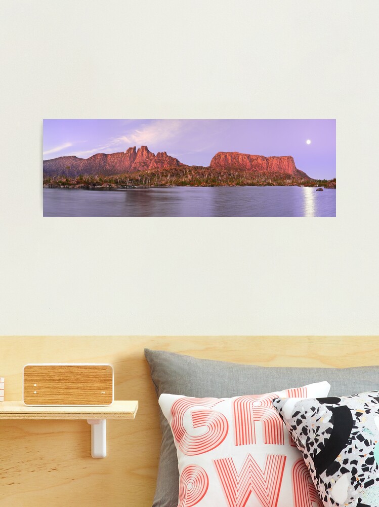 Thumbnail 2 of 3, Photographic Print, Labyrinth Moonrise, Lake St Clair National Park, Tasmania designed and sold by Chockstone.