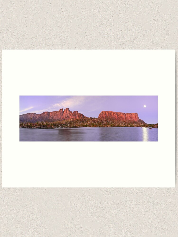 Thumbnail 1 of 3, Art Print, Labyrinth Moonrise, Lake St Clair National Park, Tasmania designed and sold by Chockstone.