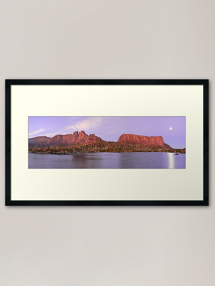 Thumbnail 1 of 7, Framed Art Print, Labyrinth Moonrise, Lake St Clair National Park, Tasmania designed and sold by Chockstone.