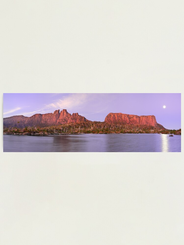 Thumbnail 1 of 3, Photographic Print, Labyrinth Moonrise, Lake St Clair National Park, Tasmania designed and sold by Chockstone.