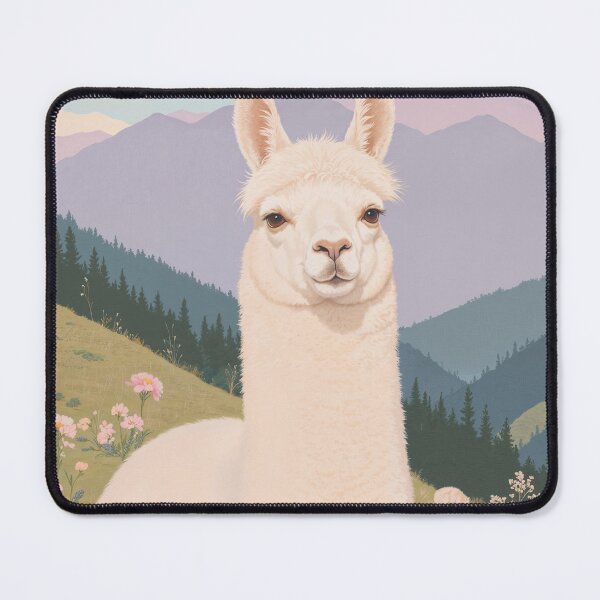 Item preview, white llama in the Andes designed and sold by Mauswohn.