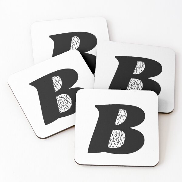 Item preview, Letter B, B Botanical Monogram, B letter with Nature Organic Grass Leaf Drawing, B initials designed and sold by KlaraMacinka.