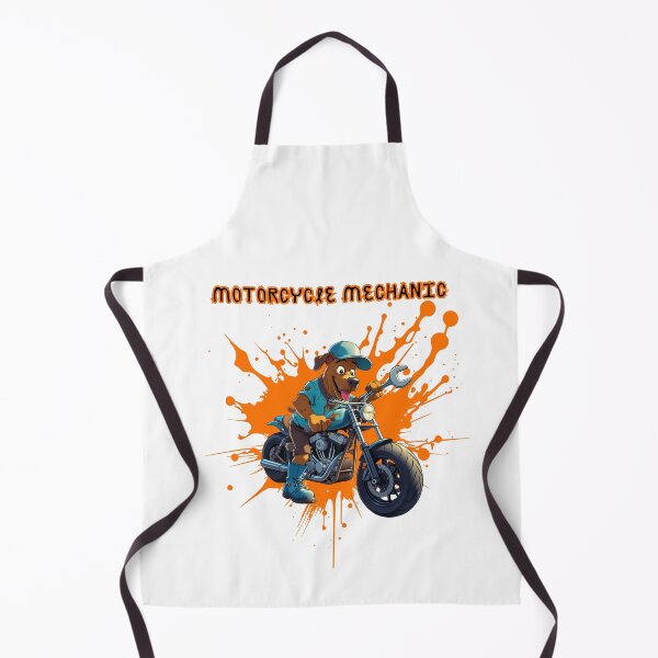 Item preview, Cool Motorcycle Mechanic Dog – Biker Cartoon Art designed and sold by LessIsArt.