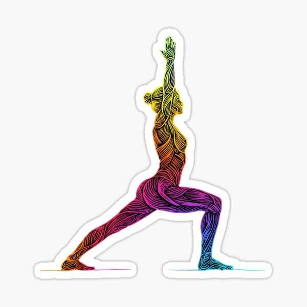 Item preview, Colorful, intricate line drawing of a person in a yoga pose  designed and sold by mayshimane.