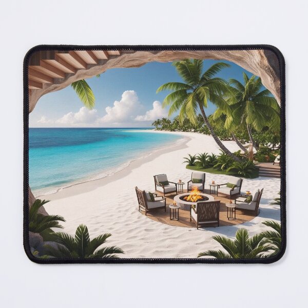 Item preview, Caribbean Private Beach with Palm Trees designed and sold by PeggyMacStudio.