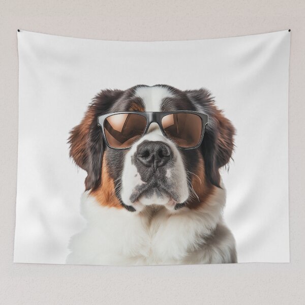 Item preview, Funny cool Saint Bernard Dog wearing sunglasses designed and sold by LazyOwlStore.