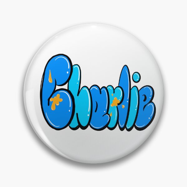 Item preview, Charlie name in blue and yellow bubble graffiti calligraphy Top 10 best personalized gifts for boys and men named Charlie designed and sold by Artonmytee.